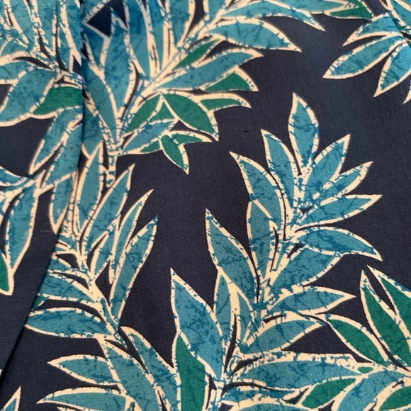 Adrianna Papell Vintage 100% Silk Wrap Tie Midi Dress Size 8| Teal Blue Tropical - Picture 7 of 9